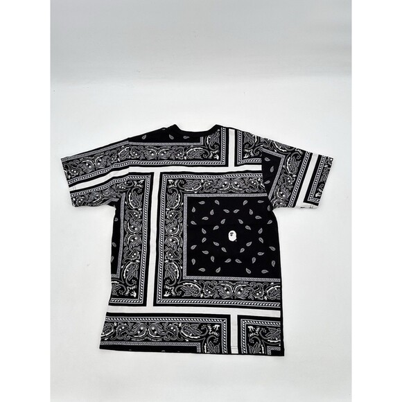 Bape Bandana Print Tee Black L  Lightly USED see all pics and measurements - Picture 8 of 15